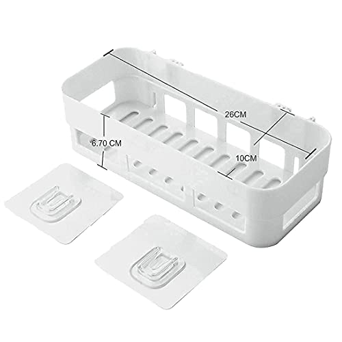 Image of TEKCOOL Bathroom Organiser, Self Adhesive Bathroom Shelf for Wall, Washroom Organizer, Bathroom Rack Stand Without Drilling (1 Pcs),Plastic