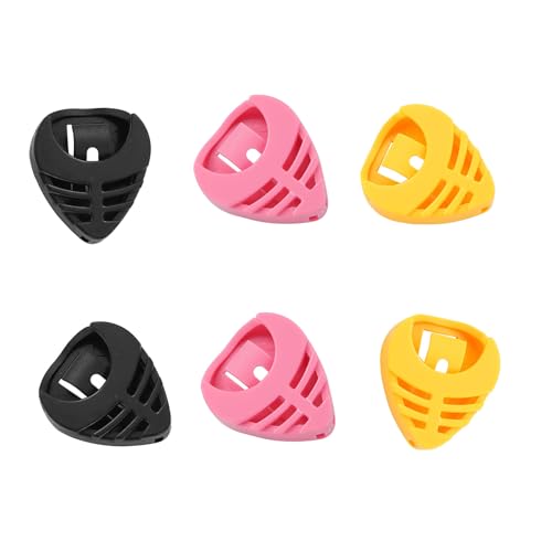 6 Stück dreieckiger Gitarrenplektrumhalter, schwere ABS-Materialien, tragbares Musiker-Zubehör, schneller Zugriff auf Plektrumkoffer