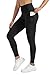 Enjoyoga Sport Leggings Damen mit Tasche - High Waist Sporthose Damen Gym Leggings Laufhose für Sport Gym Yoga - 03 (S-M, A-Schwarz)