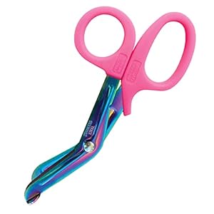 Prestige Medical 5.5″ Nurse Utility Scissor, Rainbow Finish/Hot Pink