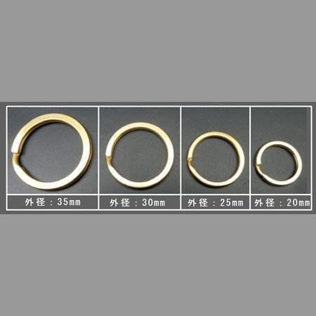 2重丸カン 真鍮製 平線 外径35ｍｍ 10個 4番