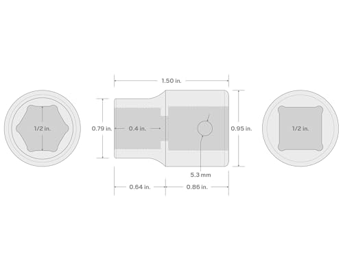 Image of TEKTON 1 /2 Inch Drive x 1 /2 Inch Shallow 6-Point Impact Socket | SID22013