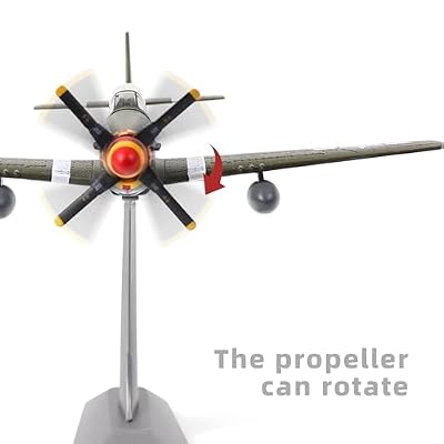 NUOTIE P51-D Mustang 1/72 Metal Airplane Model Kit with Stand WWII Old Crow Diecast Alloy Vintage Combat Plane Prebuild Military Aircraft Collection for Display or Gift (Bud Anderson)