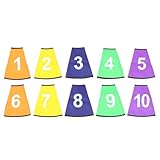 Toyvian Numbered Cone Cover 1-10 Number: 10Pcs Soccer Cone Collar Traffic Cones Training Marker Cones Number Cover for Soccer Basketball Football Outdoor Game