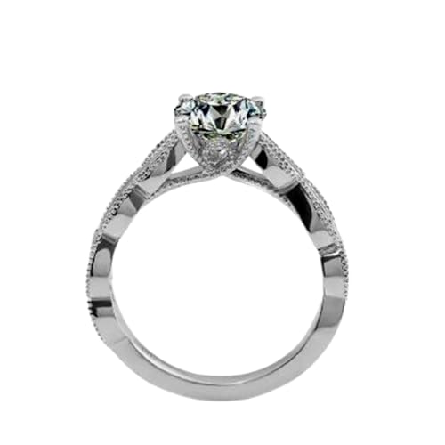 Bague pierre de naissance avril moissanite argent 925 pour cadeau