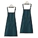 DXIA 2 piezas Delantal de Cocina, Delantal con Correa para el Cuello Ajustable y 2 Bolsillos, Barbacoa de Calidad Profesional Delantal, para Hornear, Jardinería, Restaurante, Barbacoa (Verde oscuro)
