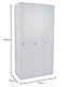 Schließfach Boston T829, Spind Wertfachschrank Schließfachschrank, Metall 3 Fächer - grau