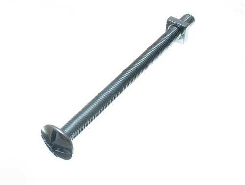 100 x śruby dachowe głowica krzyżowa + nakrętki kwadratowe BZP ocynkowane M8 x 100 mm