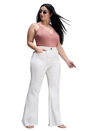 Image of Miss Chase A+ Women's Wide-Leg High Rise Regular-Length Stretchable Denim Jeans