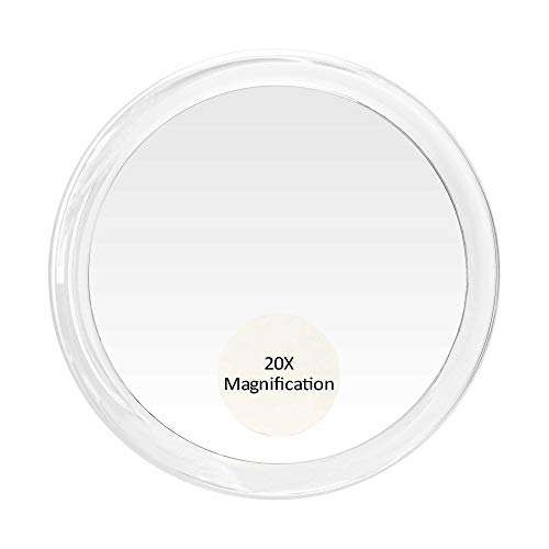 20X Magnifying Mirror &Slant Tip and Pointed Eyebrow Tweezer Set,Perfect for Precise Makeup Application for Facial Hair, Ingrown Hair,Splinter, Blackhead and Tick Remover. (5Inches, Silver)
