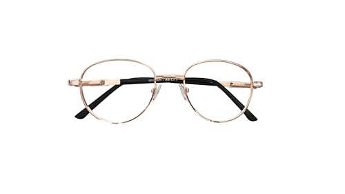 Image of Bifocal Distance Zero Near +1.00 to +3.00 Reading Glasses For Men Women, Metal Oval Shape Medium Size Full Frame With Unbrekable Anti Reflected Fibre Glasses