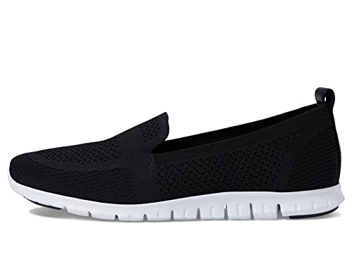 Cole Haan Cole Haan womens Zerogrand Stitchlite Slip on Loafer Moccasin, Black Knit/Leather, 9.5 US