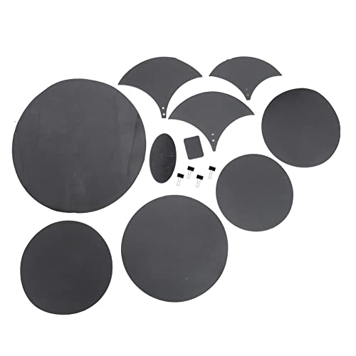 Kisangel 14Pcs Drum Mute Cushion for Drums and Cymbals Sound Dampening Pads Easy to Install Drum Accessories Black Drum Head Pads for Quiet Practice