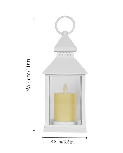 Image of Homesake 1 Pc Flameless and Smokeless Acrylic Antique LED Hurricane Lamp Wall Hanging for Home, Living Room Corner, Festive Decor, Diwali Decoration for Home, Classic, White
