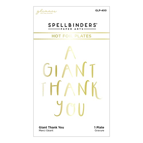 Spellbinders Giant Thank Hot Foil Plate from The Glimmer Cardfront Sentiments Collection, Metal, ONE - Image 4
