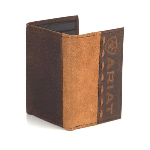 ARIAT Trifold Roughout Crocodile Wallet, Tan3