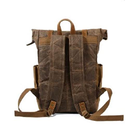 Backpack Canvas Backpacks Retro Daypack Men Travel Bag, Coffee, One Size3