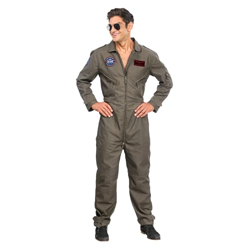 Chaks - Disfraz de piloto de caza, mono, traje de piloto, uniforme para carnaval, fiesta temática