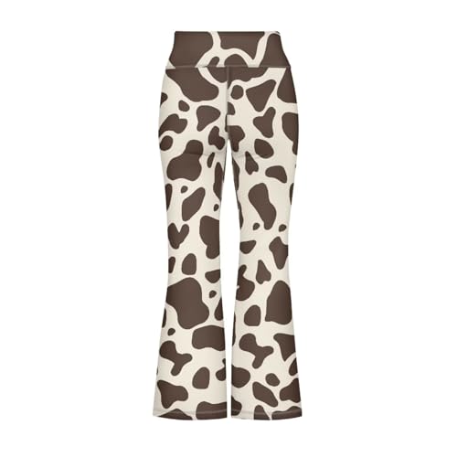 Cow Girls Flare Leggings High Waist Cross Bootcut Yoga Pants Bell Bottoms for Girls3