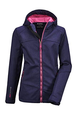Killtec Lynge GRLS Jckt B Chaqueta Softshell con Capucha, Niñas, Azul Oscuro, 140