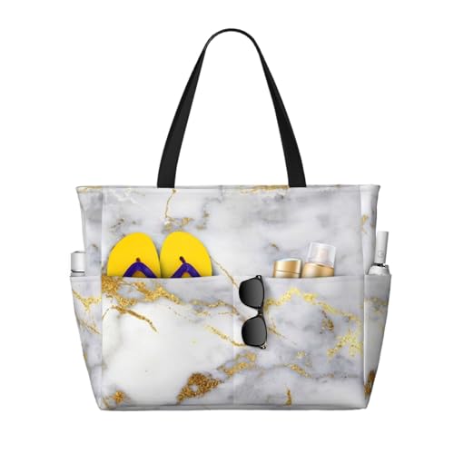 Sac de plage marbre doré italien pour femme idéal pour vos journées ensoleillées