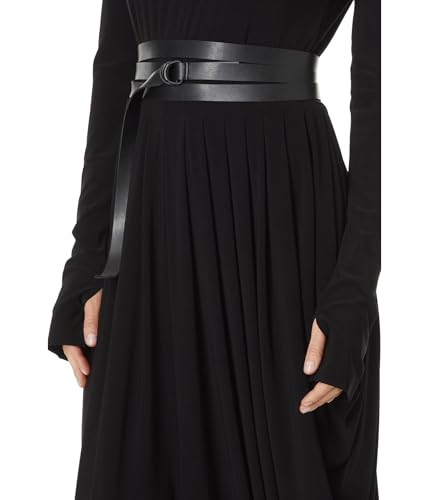 Norma Kamali Women's Ls Shoulder Pad V Neck Waterfall Dress to Midcalf3