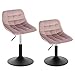 WOLTU 2X Taburetes con Respaldo Terciopelo Taburetes Cocina Regulable en Altura Taburete Giratorio Peluquería Sillas Bar Taburete de Escritorio Rosa 38-49,5 cm de Altura BH300rs-2