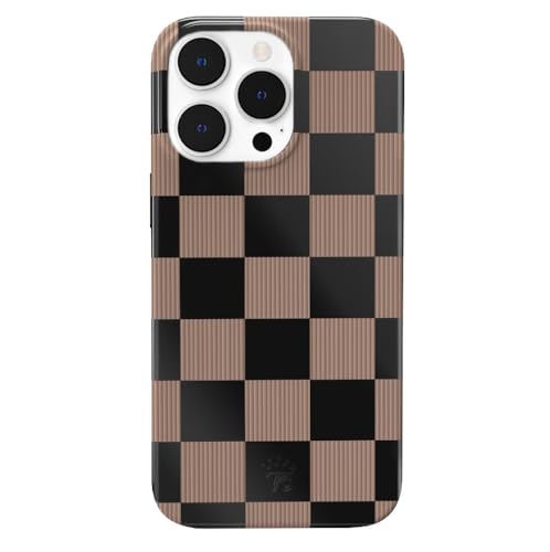 VELVET CAVIAR Compatible with MagSafe iPhone 12/12 Pro Case for Women Cute - 10ft Drop Tested - Protective Phone Cover (Mocha Brown Checkered)