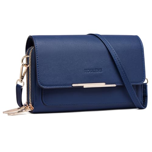 Roulens Klein Handy Umhängetasche,Damen Kleine Umhängetasche,PU Leder Crossbody Schultertasche Reisepass Handytasche mit Kartenschlitz Verstellbar Abnehmbar Schultergurt