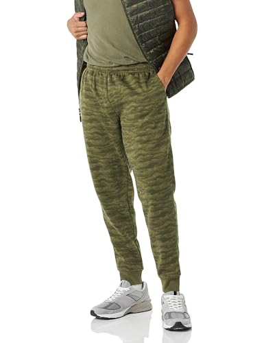 Amazon Essentials Herren Entspannte Jogginghose, Fleece, Bequeme Passform, Olivgrün Tarnmuster, XXL
