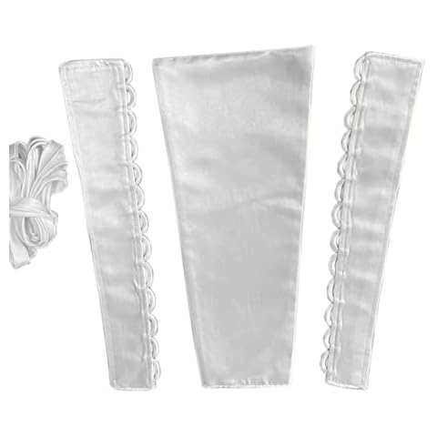 bmactosh Satin Zipper Replacement Corset Kit Set Back Adjustable DIY Craft Wedding Dress Accessories Materials White-10'' Cover