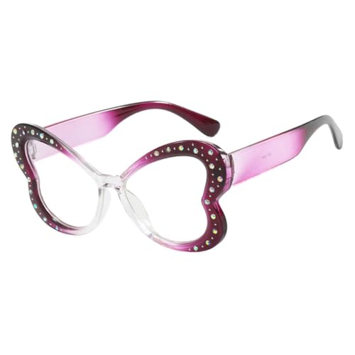 Image of Butterfly Shape Glasses for Women Retro Clear Flat Lens