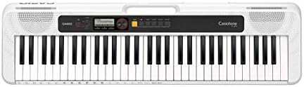 Casio CT-S200WEAD 61 Key Portable Electronic Keyboard in White with Dance Music Mode and AC Adapter