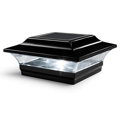 Classy Caps SL214B 5x5 Imperial Solar Post Cap - Black – High-Performance Solar LED, Durable Cast Aluminum with Powder-Coated Finish, Fits Over an Actual 5" x5" Post. by Classy Caps - Used condition - CA$27.86