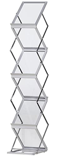 Acrylic Coloured Zigzag Brochure Holders - 4 Rubber Feet, 6-Tier Elegant Leaflets & Brochures Holder - Magazine Racks - Best for Indoor Exhibitions, Company Events & Presentations