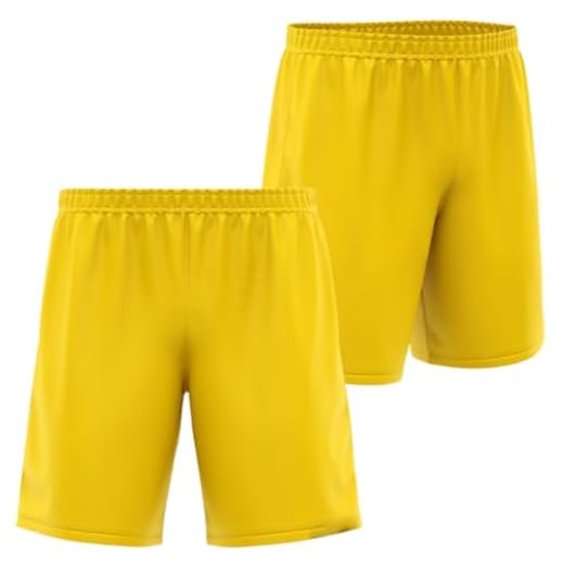 Shorts Térmico Bermuda Esportiva Masculino Fitness Atleta Academia Futebol Treino Corrida Praia Poliéster Elastano Premium (M, Amarelo)