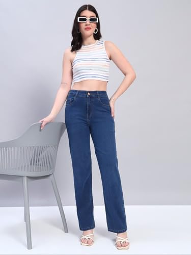 Image of Fashionfibre Women's High-Rise Straight Fit Stretchable Jeans