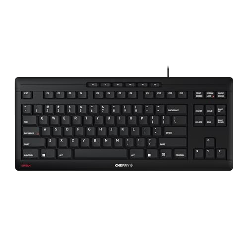 Cherry Stream Keyboard TKL, Wired Keyboard Without Number Pad, Whisper Quiet Keys, Unique Typing...