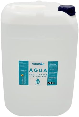Agua Destilada 25L, 1 bidon de Agua Desionizada y Desmineralizada...