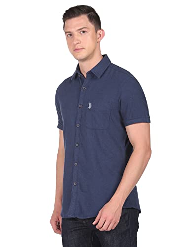 Image of U.S. Polo ASSN. Men's Cotton Solid Slim Fit Shirt