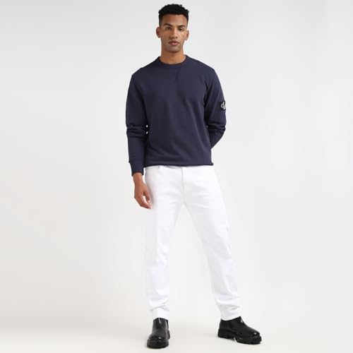 Calvin Klein Herren Sweatshirt Badge Crew Neck aus Baumwolle, Blau (Ink), XS – Ansicht 5