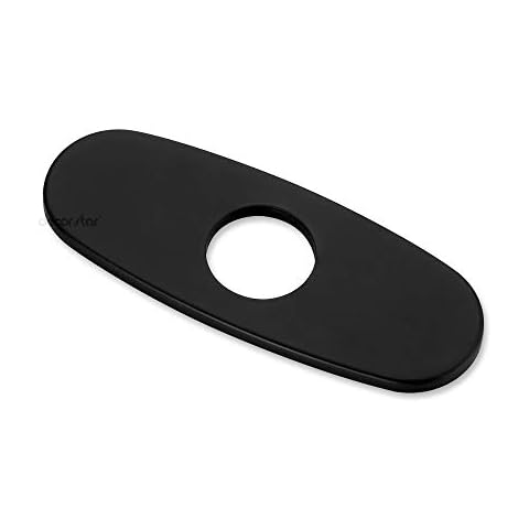 Decor Star PLATE-7M Bathroom Vessel Vanity Sink Faucet 6" Hole Cover Deck Plate Escutcheon Matte Black Cover