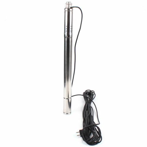 370W Tiefbrunnen-Tauchmotorpumpe, DSYOGX Tiefbrunnenpumpe Brunnenpumpe Gartenpumpe Tauchpumpe Rohrpumpe für Städten, Fabriken, Eisenbahnen und Bergwerken, Silber