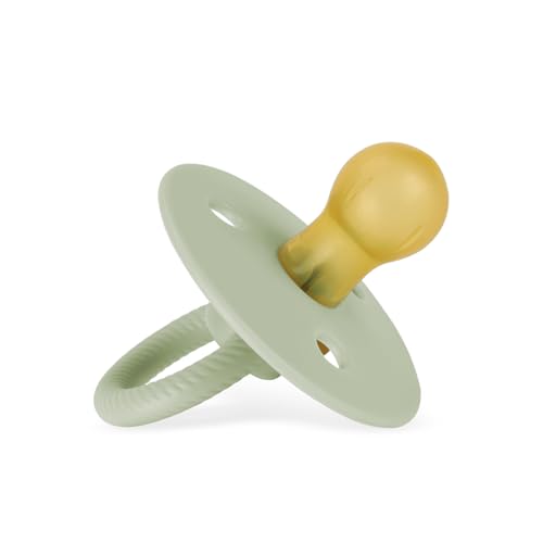 Image of Itzy Ritzy Natural Rubber Newborn Pacifiers - Baby Pacifiers with Cherry-Shaped Nipple & Large Air Holes for Added Safety - Set of 2 Binkies in Succulent & Agave (Ages 0 - 6 Months)