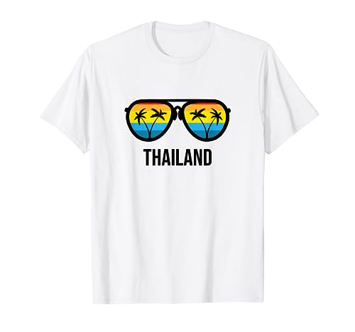 Souvenir delle vacanze degli occhiali da sole vintage della Thailandia Maglietta