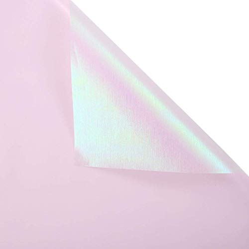 BBJ WRAPS Iridescent Double Sided Flower Wrapping Paper Florist Bouquet Packaging, 20 Sheets (Pink)