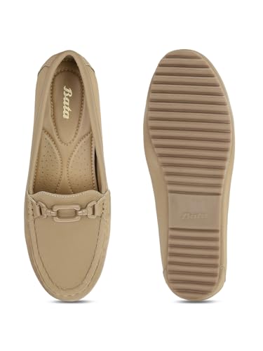 Image of Bata Women Zaynab Loafers, Nude, (6510177)
