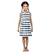 KLL Sporty Dress for Girls, Navy Blue and White Stripes, Soft Fashion Beach Sundress Summer 2T
