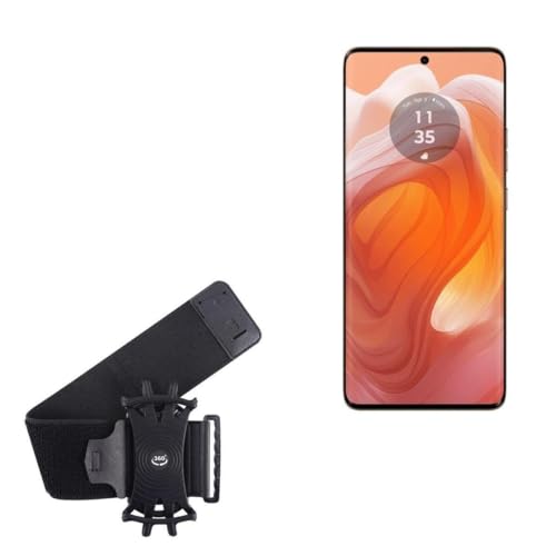 BoxWave Holster Compatible with Motorola Edge 50 Ultra - ActiveStretch Sport Armband, Adjustable Armband for Workout and Running - Jet Black