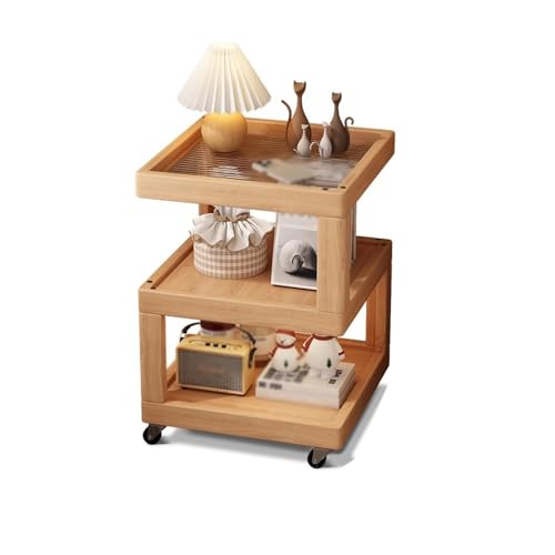 FUHAI-666 Mesitas de Noche Estante de Noche Mesita extraíble Madera Maciza Mesa Auxiliar pequeña Moderna Simple Gabinete Almacenamiento Multifuncional(Pequeño)